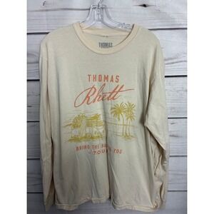 Thomas Rhett Bring The Bar To You Tour Long Sleeve Graphic T-Shirt Large Cream